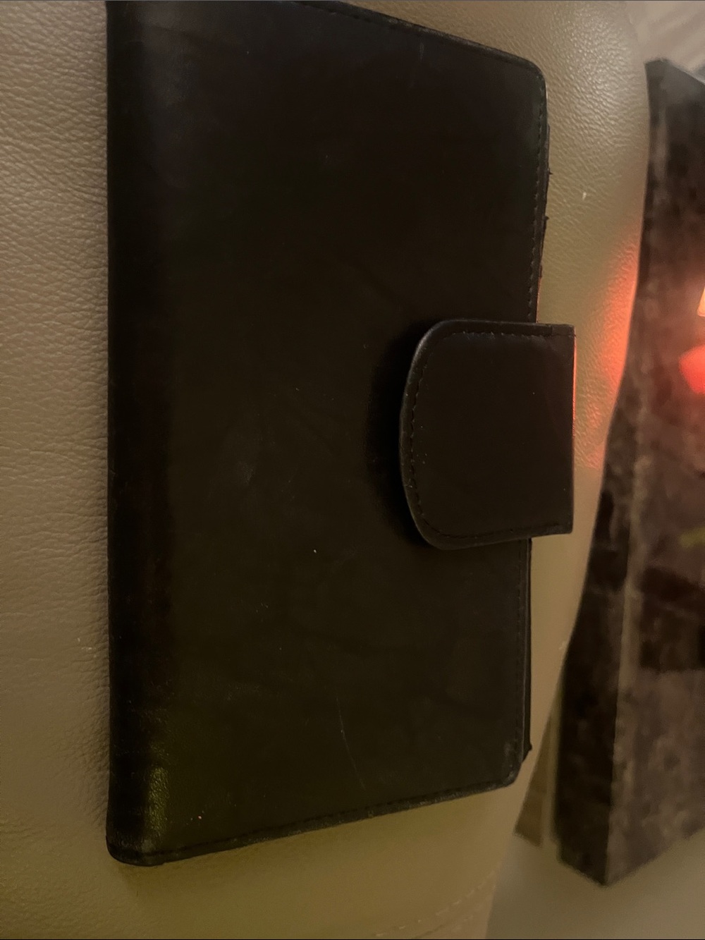 Black Leather Snap-Closure Wallet